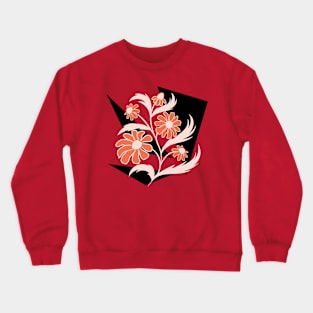 Abstract folk floral art. Flowers print, poster. Crewneck Sweatshirt